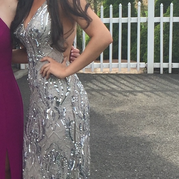 Silver Sparkly Prom Dress - Picture 4 of 4